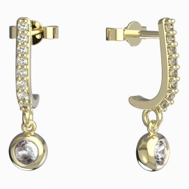 BeKid dětské náušnice 102 Žluté zlato - 585 Bílý kubický zirkon