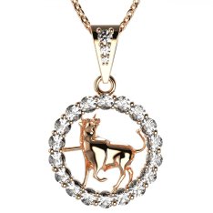 BG zlatý diamantový přívěšek Býk 044 Růžové zlato 585 (30-90dní) Diamant lab-grown