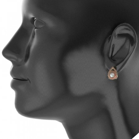 BG earring pearl 540-90 - Metal: Silver 925 - rhodium, Stone: Garnet and pearl