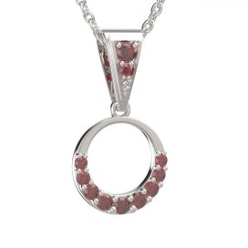 BG přívěs granátový kruh 1409 Stříbro 925 - rhodium Granát