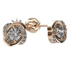 BG zlaté náušnice s lab-grown 1485 Růžové zlato 585 (30-90dní) Diamant lab-grown