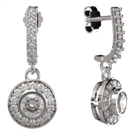 BG zlaté diamantové náušnice - 754 Bílé zlato - 585 Diamant lab-grown