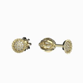BG zlaté náušnice 1363 Žluté zlato - 585 Diamant