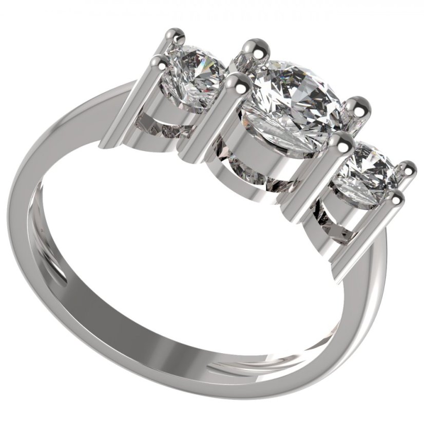 BG zlatý diamantový prsten 746 Bílé zlato - 585 Diamant lab-grown