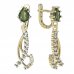 BG garnet earring 501-57 - Metal: Silver - gold plated 925, Stone: Moldavit and garnet