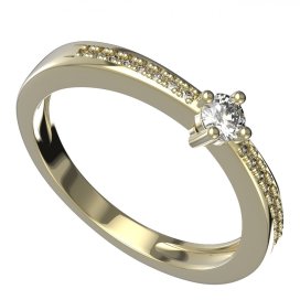 BG zlatý diamantový prstýnek 1441 /zásnubní-snubní/ Žluté zlato - 585 Diamant lab-grown