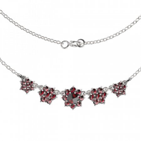 BG necklace 013 - Metal: Silver 925 - rhodium, Stone: Garnet