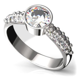 BG zlatý prstýnek 721 Bílé zlato - 585 Diamant