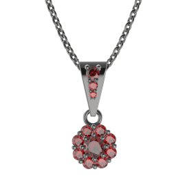 BG přívěs kulatý 023-2 Stříbro 925 - ruthenium (30-90dní) Granát