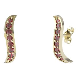 BG náušnice přírodní broušený granát   863 Žluté zlato - 585 Granát