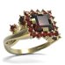 BG prsten s čtvercovým kamenem 499-P - Kov: Stříbro 925 - pozlacené, Kámen: Granát