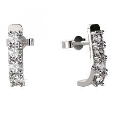 BG zlaté náušnice 96 Bílé zlato - 585 Diamant