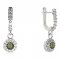 BG circular earring 452-84 - Metal: Silver 925 - rhodium, Stone: Moldavite and cubic zirconium