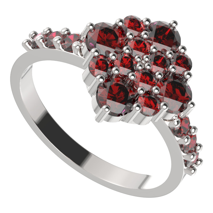 BG prstýnek 317 Stříbro 925 - rhodium Granát