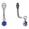 BeKid Gold earrings components I3 - Metal: White gold 585, Stone: Dark blue cubic zircon
