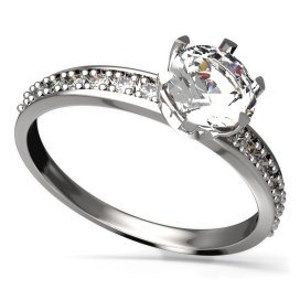 BG zlatý prstýnek 876 E Bílé zlato - 585 Diamant