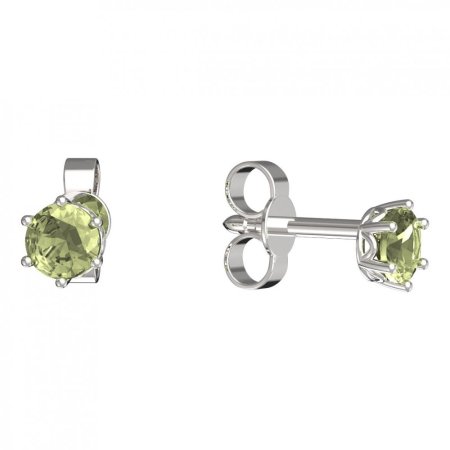 BeKid dětské náušnice 1293 Bílé zlato - 585 Zelený kubický zirkon