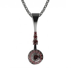 BG přívěs kruhového tvaru 541-B Stříbro 925 - ruthenium (30-90dní) Granát