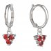 BeKid, Gold kids earrings -776 - Switching on: Circles 12 mm, Metal: White gold 585, Stone: Red cubic zircon