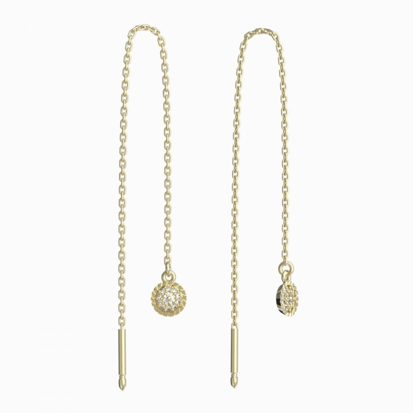 BG zlaté náušnice 1363 Žluté zlato - 585 Diamant