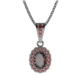 BG přívěs oválný 435-2 Stříbro 925 - ruthenium (30-90dní) Granát