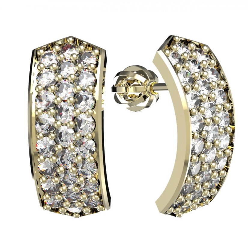 BG zlaté náušnice 861 Žluté zlato - 585 Diamant