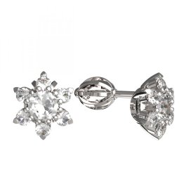 BG zlaté náušnice hvězdička 978 Bílé zlato - 585 Diamant