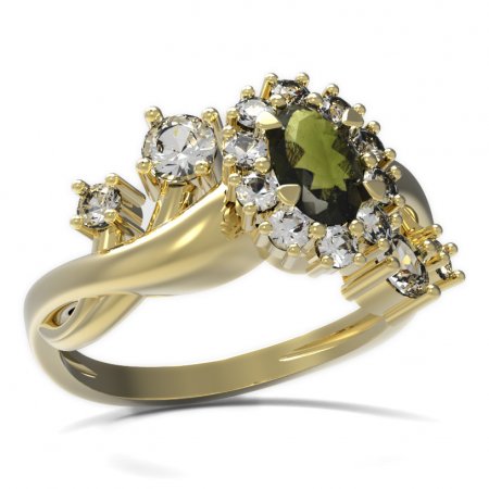 BG prsten s oválným kamenem 498-P - Kov: Stříbro 925 - rhodium, Kámen: Granát