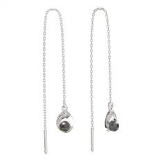 BeKid dětské náušnice 1242 s černou perlou Bílé zlato - 585 Diamant