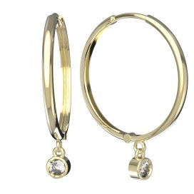 BG zlaté náušnice 769 Žluté zlato - 585 Diamant