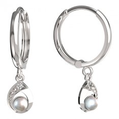 BeKid dětské náušnice 1242 s bílou perlou Bílé zlato - 585 Diamant