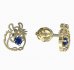 BeKid, Gold kids earrings -1192 - Switching on: Screw, Metal: Yellow gold 585, Stone: Dark blue cubic zircon