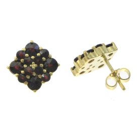 granátové náušnice - 259 03 Žluté zlato - 585 Granát