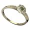 BG vltavínový prsten 552D - Kov: Bílé zlato 585, Kámen: Vltavín a  kubický zirkon