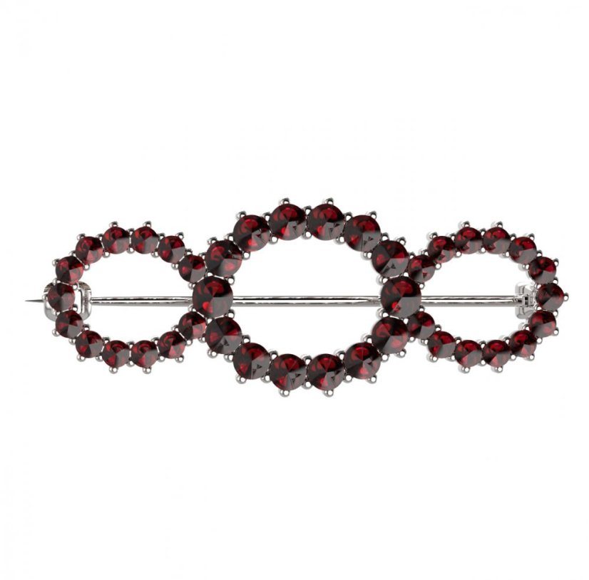 BG brož 008 Stříbro 925 - rhodium Granát