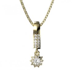 BG zlatý diamantový přívěšek  987 Žluté zlato - 585 Diamant lab-grown