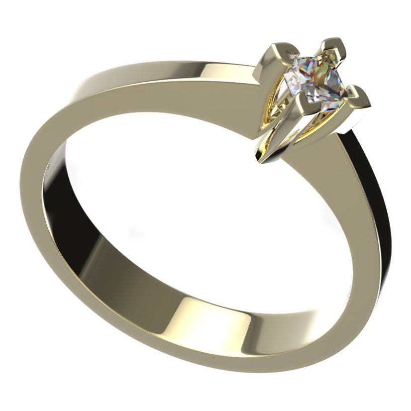 BG zlatý prstýnek 775 Žluté zlato - 585 Diamant