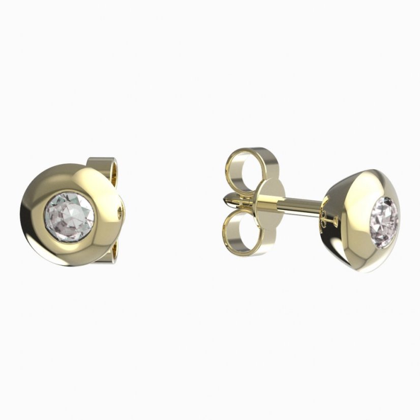 BeKid dětské náušnice 737 Žluté zlato - 585 Diamant