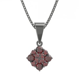 BG přívěšek 317 Stříbro 925 - ruthenium (30-90dní) Granát