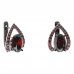 BG earring oval 492-90 - Metal: Silver 925 - rhodium, Stone: Garnet