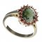 BG prsten přírodní granát  960 - Kov: Stříbro 925 - rhodium, Kámen: Vltavín a granát