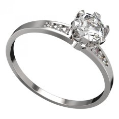 BG zlatý prstýnek 872 J Bílé zlato - 585 Diamant