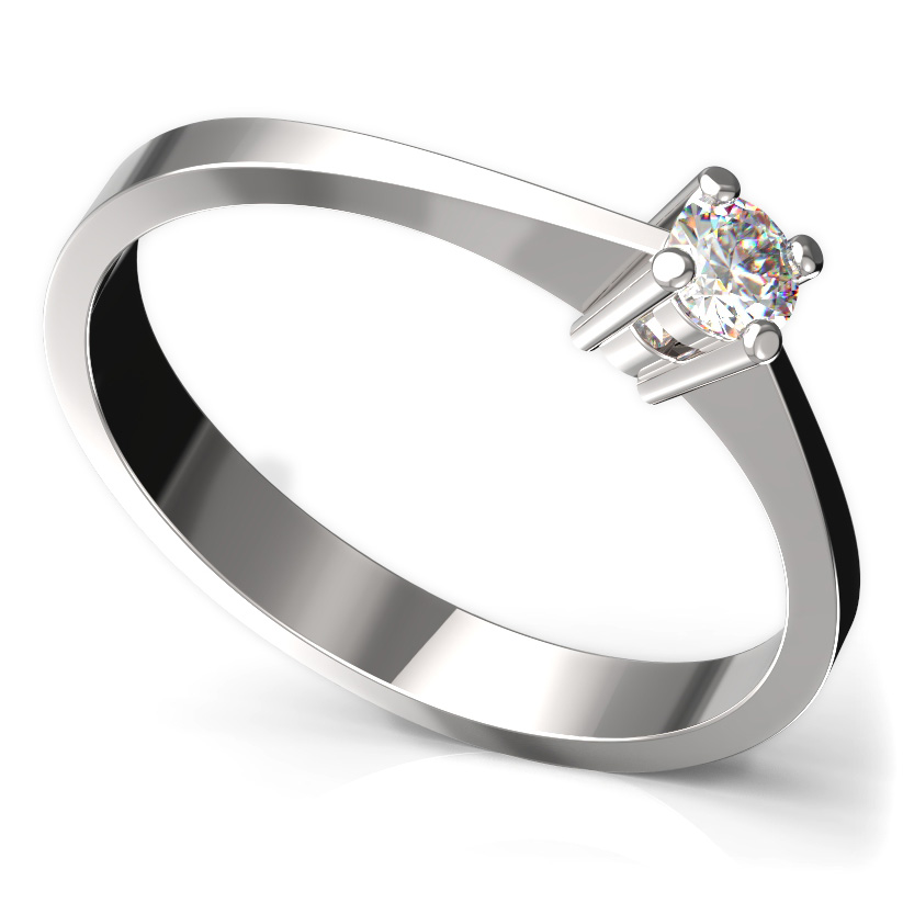 BG zlatý prstýnek 777 Bílé zlato - 585 Diamant