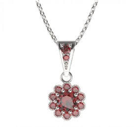 BG přívěs kulatý 149-1 Stříbro 925 - rhodium Granát