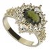 BG prsten 224-X oválného tvaru - Kov: Stříbro 925 - rhodium, Kámen: Vltavín a granát