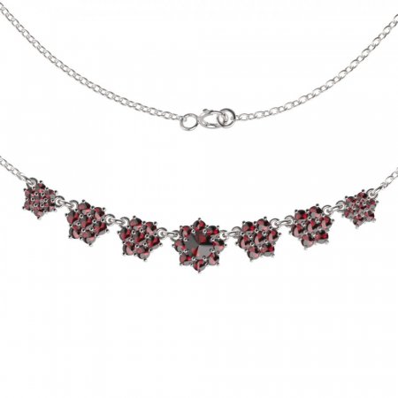 BG náhrdelník 011 - Kov: Stříbro 925 - rhodium, Kámen: Vltavín a granát