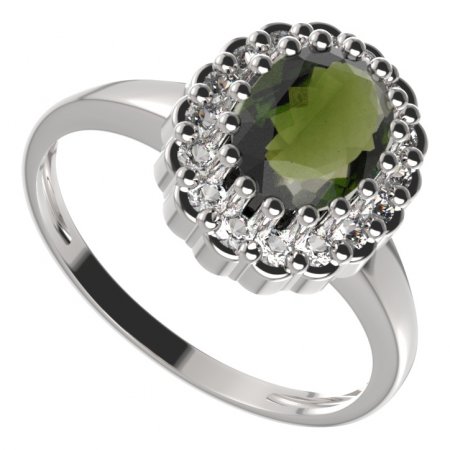 BG ring oval 435-I - Metal: Silver 925 - rhodium, Stone: Garnet