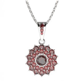 BG přívěs kulatý 004-2 Stříbro 925 - rhodium Granát