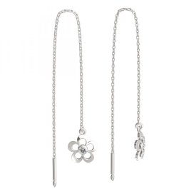 BeKid dětské náušnice pětilístek 833 Bílé zlato - 585 Diamant