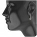 BG drop stone earring 454-84 - Metal: Silver 925 - rhodium, Stone: Moldavit and garnet